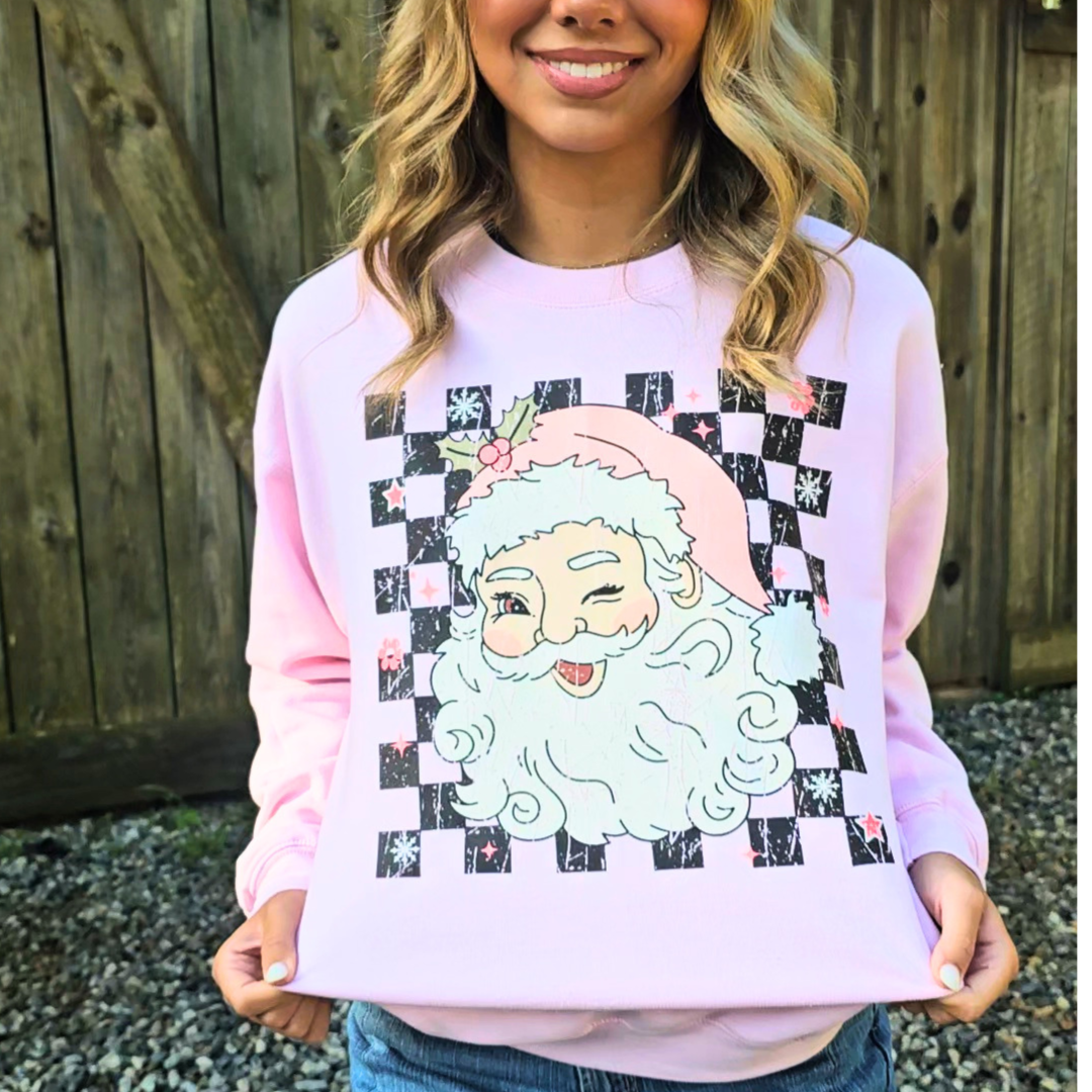 Pink Santa Christmas Sweatshirt