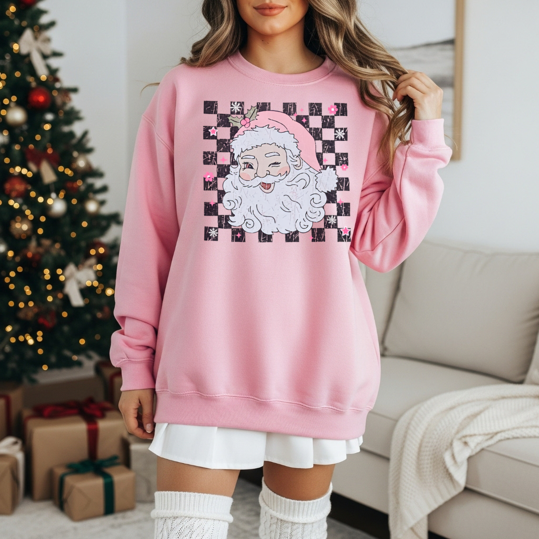 Pink Santa Christmas Sweatshirt