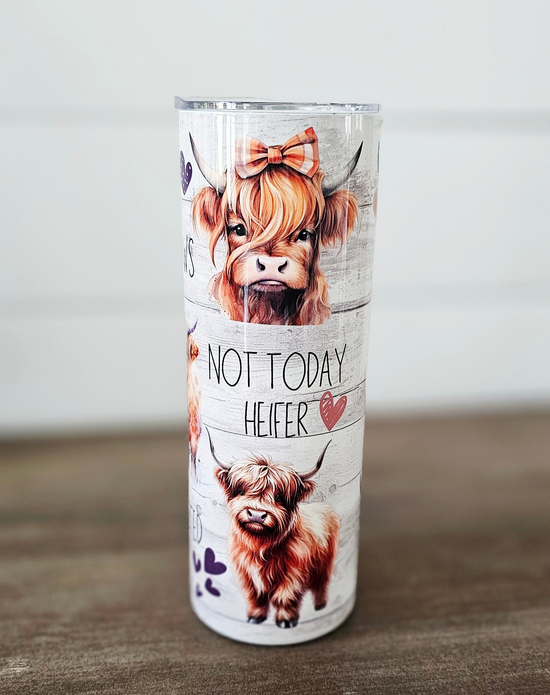 Highland Cow 20oz Stainless Steel Tumbler – “Not Today Heifer