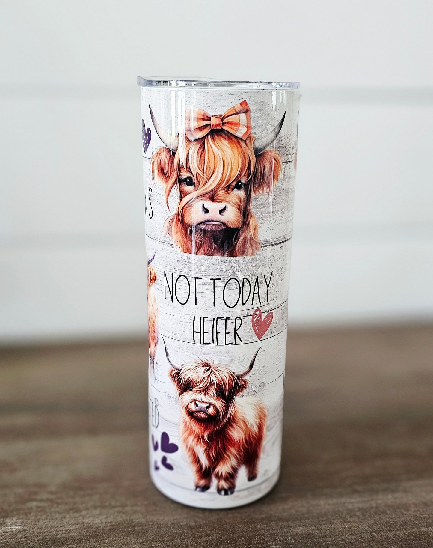 Highland Cow 20oz Stainless Steel Tumbler – “Not Today Heifer”
