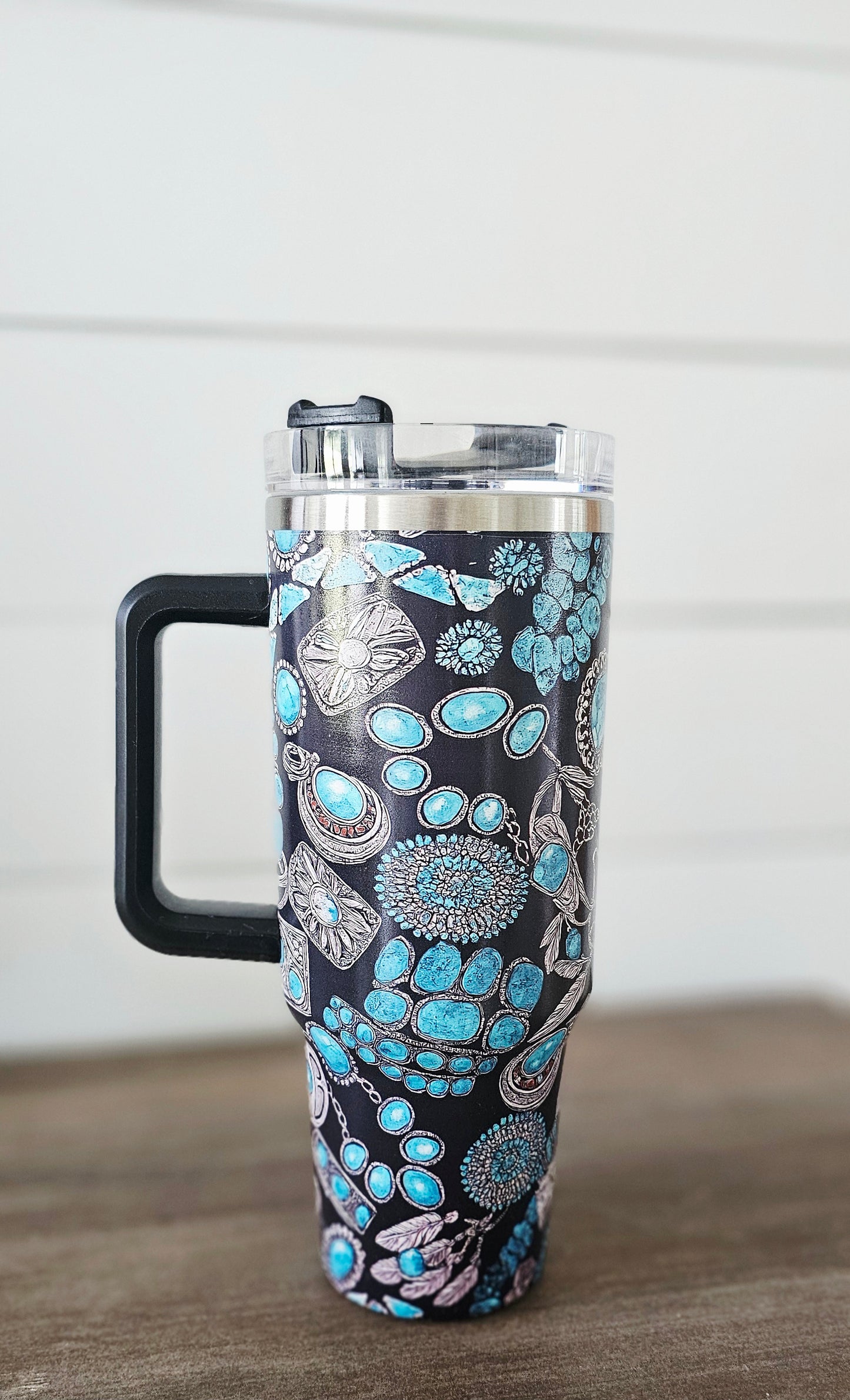 Turquoise Western 40oz Stainless Steel Tumbler
