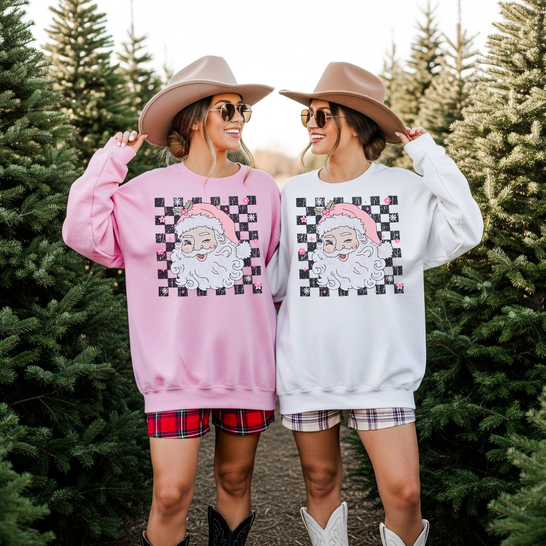 Pink Santa Christmas Sweatshirt