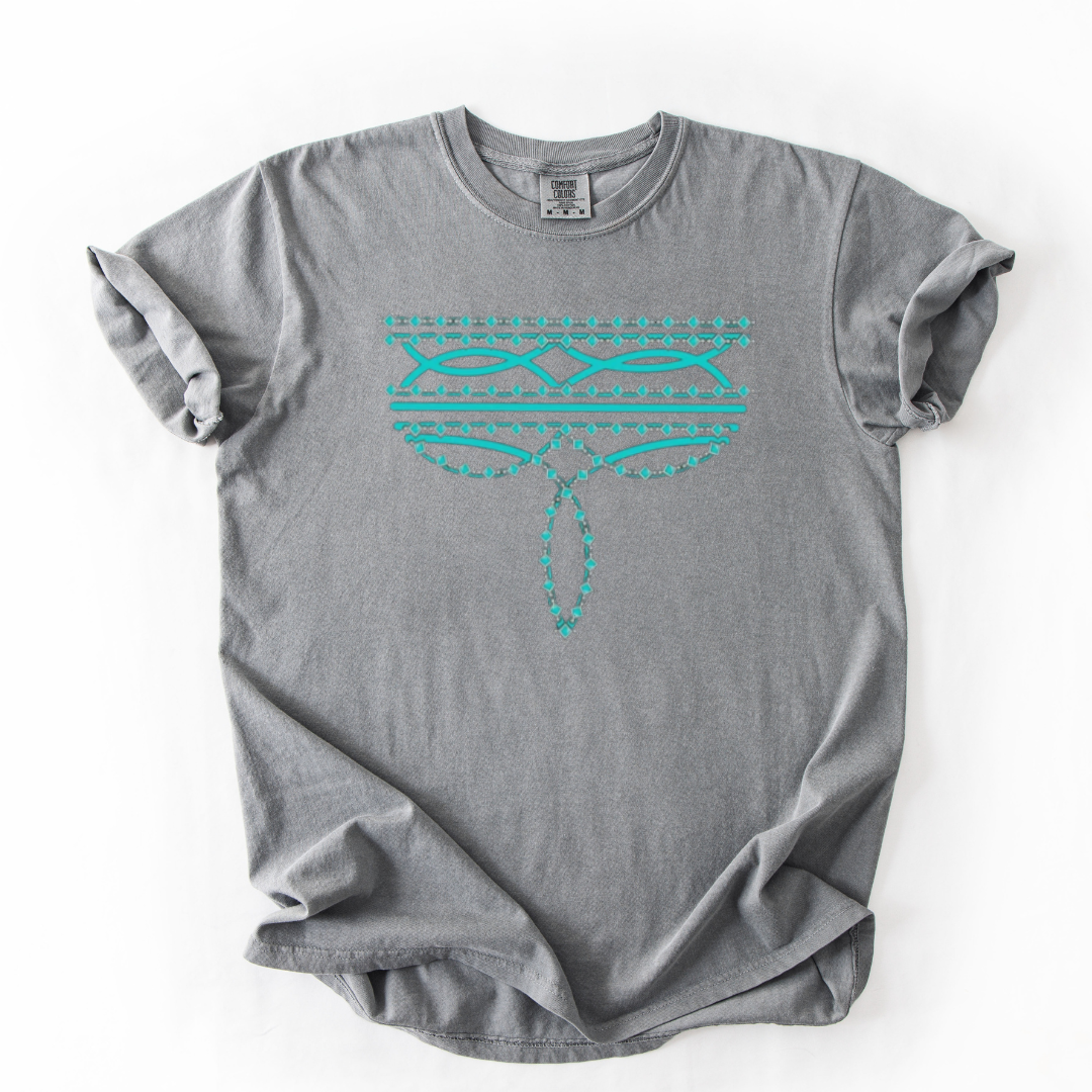 Turquoise Western Boot Stitch T-Shirt or Sweatshirt