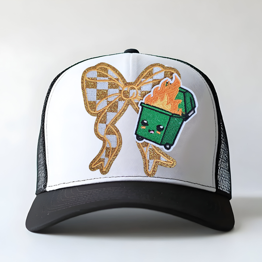 Dumpster Fire Trucker Patch Hats