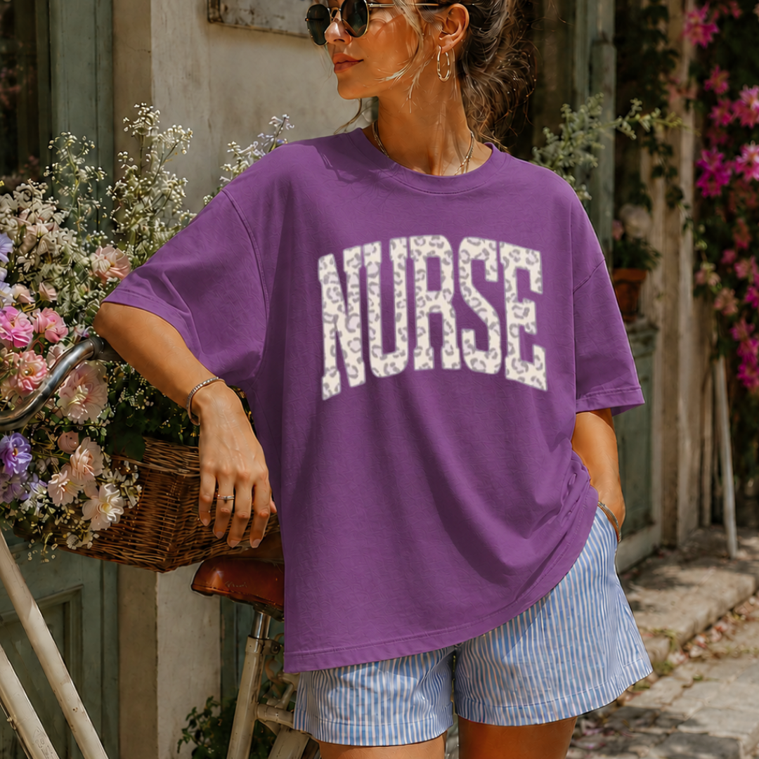 Leopard NURSE T-Shirt or Sweatshirt | Cute Nurse Apparel