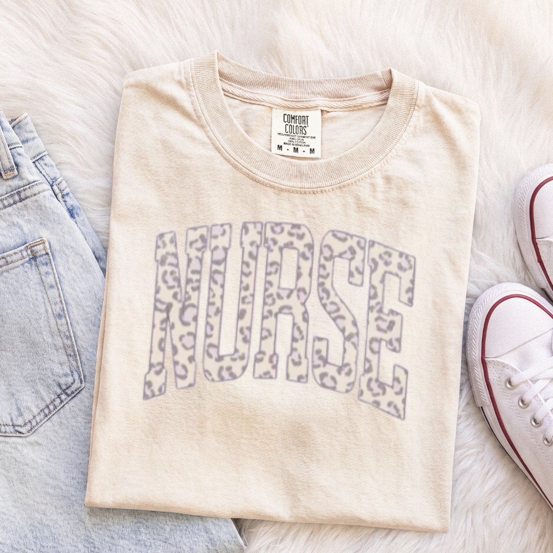 Leopard NURSE T-Shirt or Sweatshirt | Cute Nurse Apparel