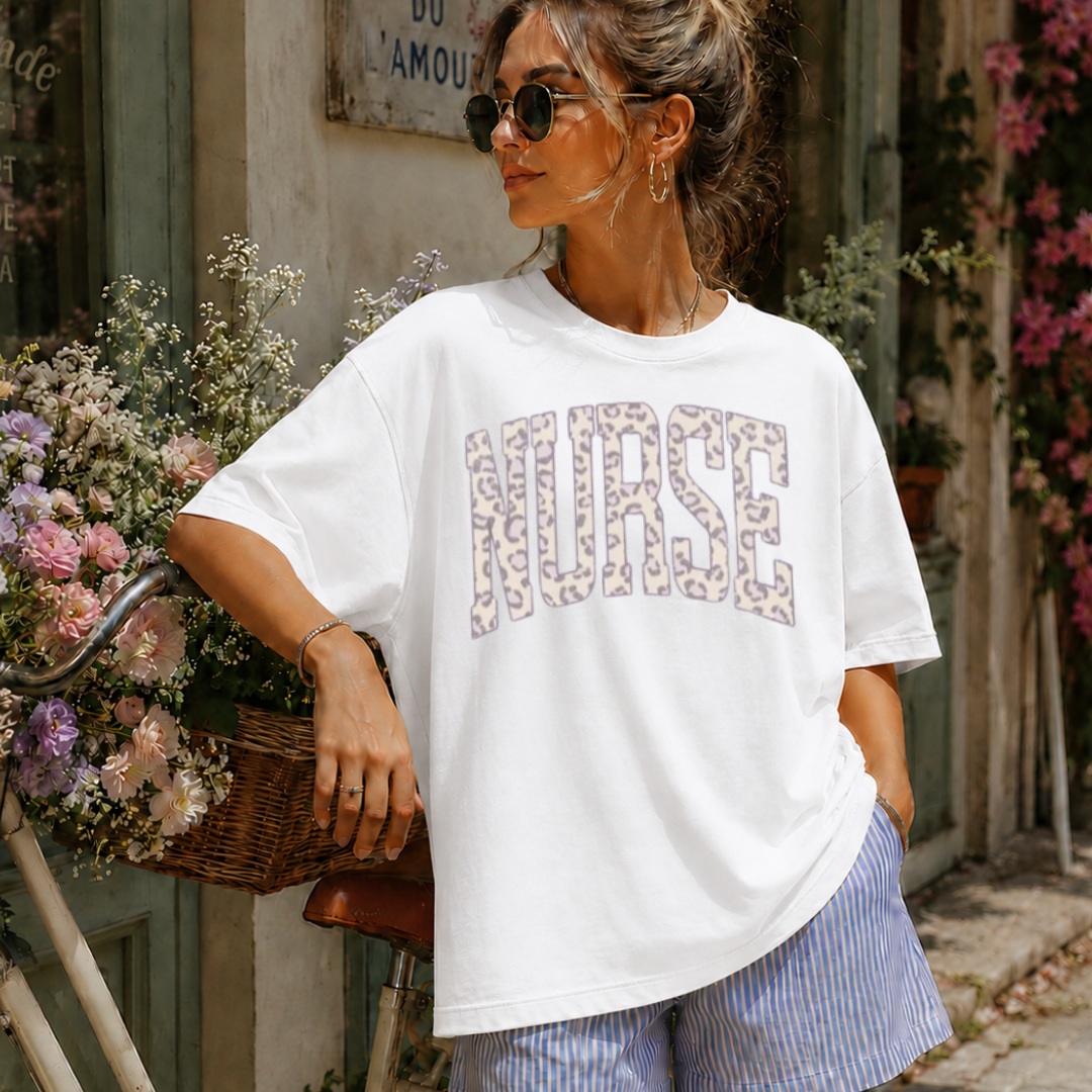 Leopard NURSE T-Shirt or Sweatshirt | Cute Nurse Apparel