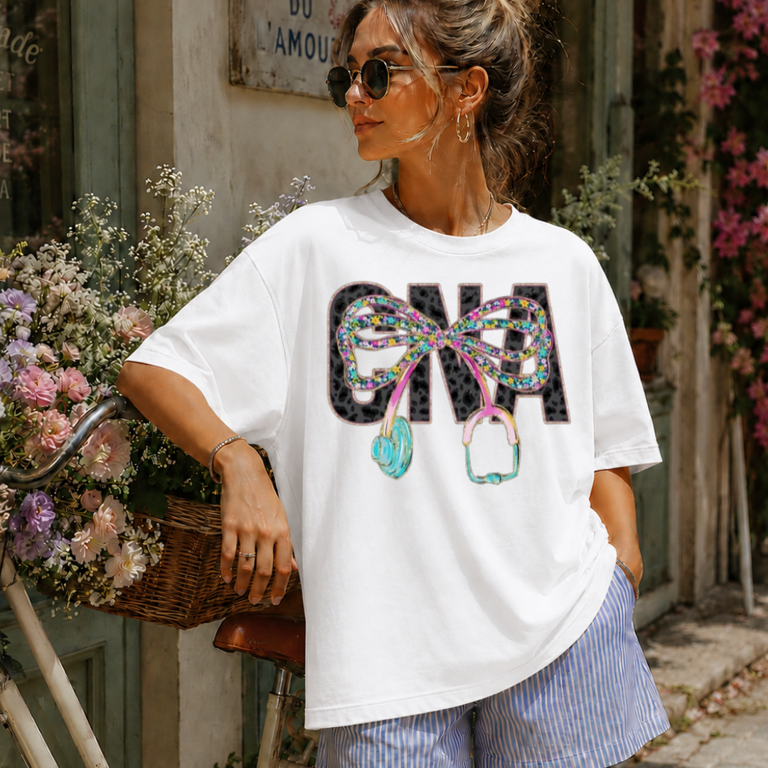 CNA Bow T-Shirt or Sweatshirt | Certified Nursing Assistant Apparel