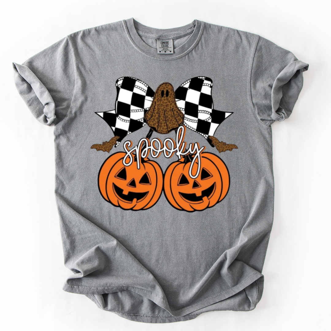Spooky Pumpkin Bow T-Shirt or Sweatshirt | Halloween Graphic Shirt