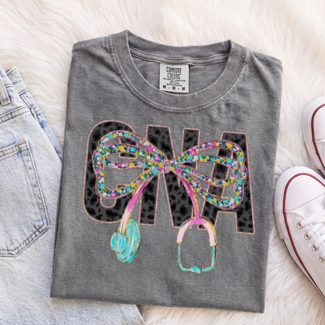 CNA Bow T-Shirt or Sweatshirt | Certified Nursing Assistant Apparel