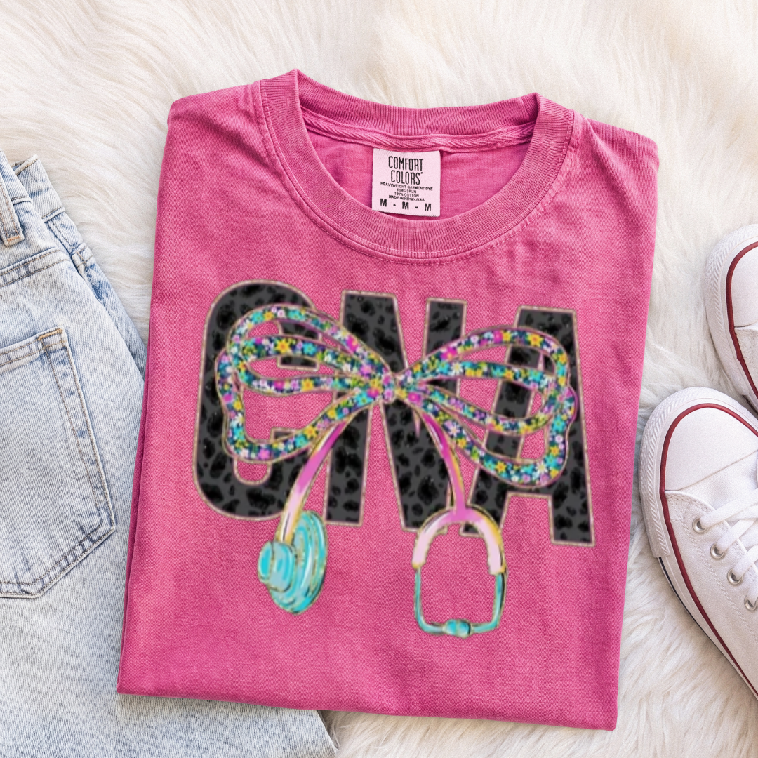 CNA Bow T-Shirt or Sweatshirt | Certified Nursing Assistant Apparel