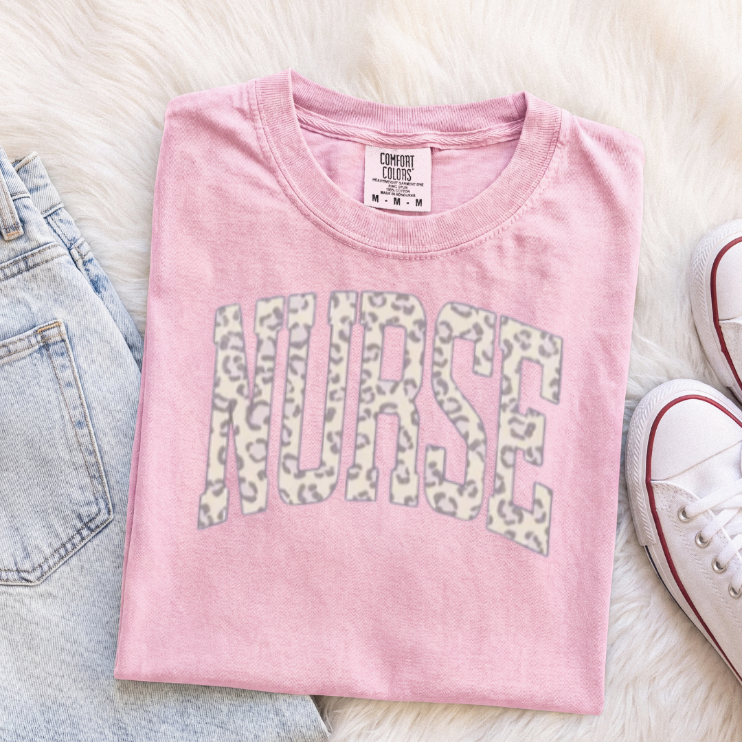 Leopard NURSE T-Shirt or Sweatshirt | Cute Nurse Apparel