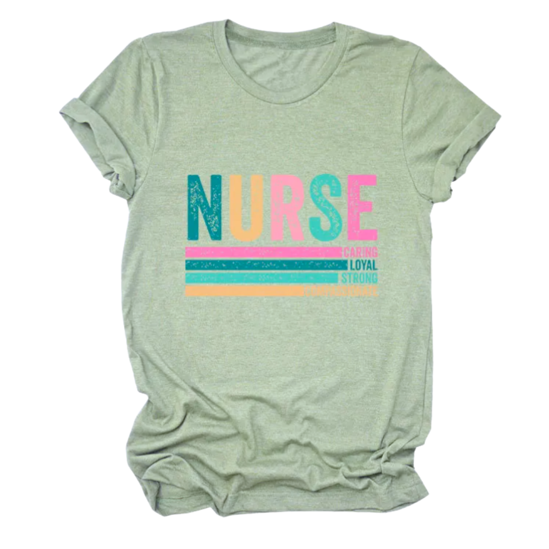 Retro NURSE T-Shirt | Caring • Loyal • Strong • Compassionate