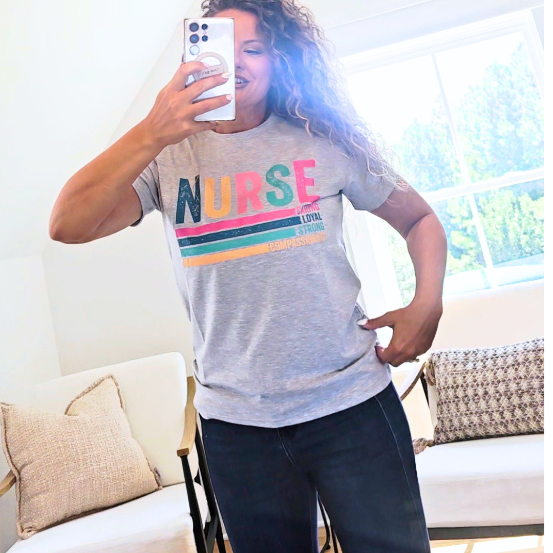 Retro NURSE T-Shirt | Caring • Loyal • Strong • Compassionate