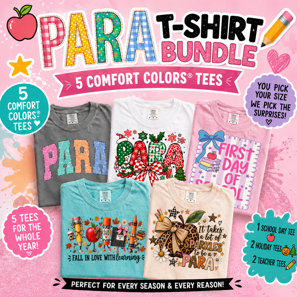 Mystery Para T-Shirt Bundle — 5 Tees