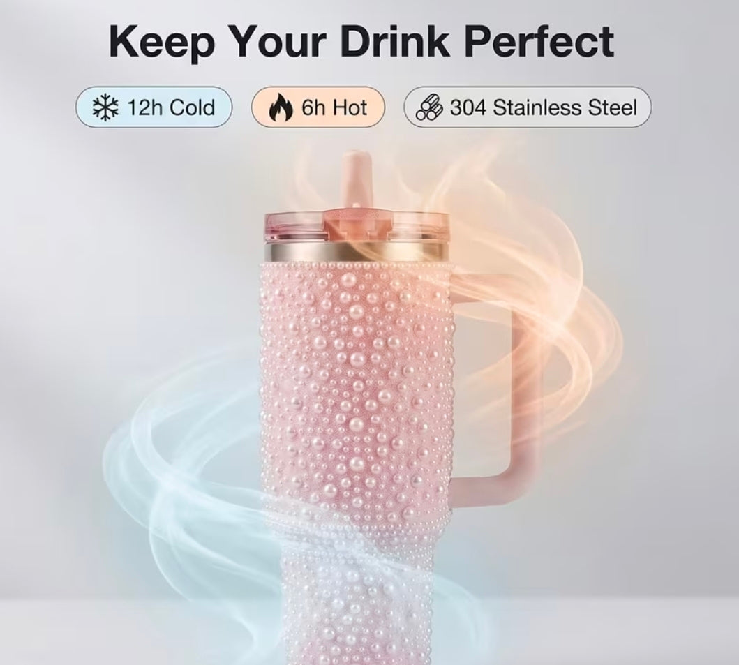 Pink Pearl 40oz Stainless Steel Tumbler