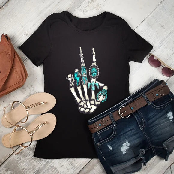 Western Turquoise Skeleton Hand