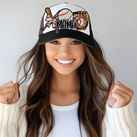 Baseball Mama Trucker Hat