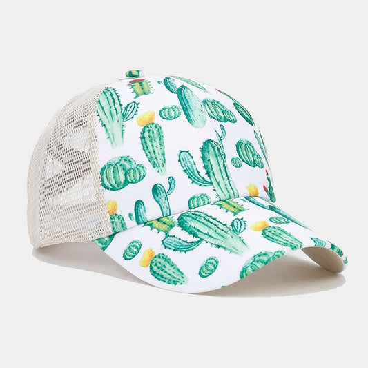 Cactus Ponytail Trucker Hat