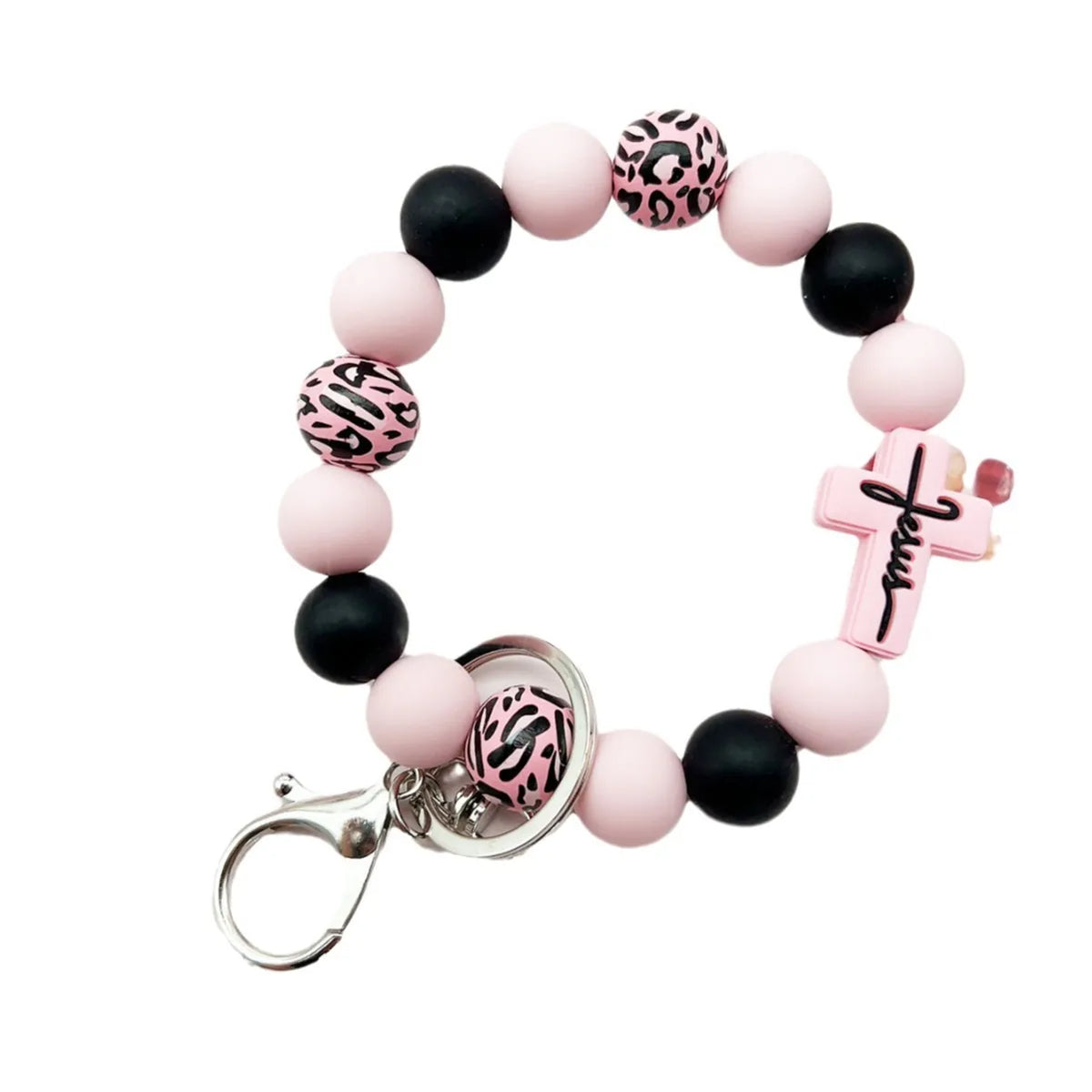 Jesus Beaded Wristlet Keychain